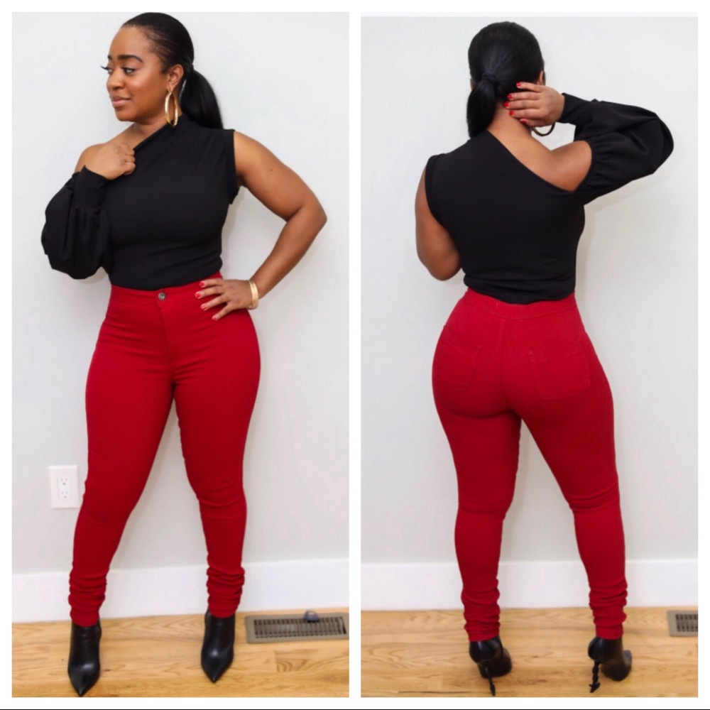 High waist stretchy jeggings